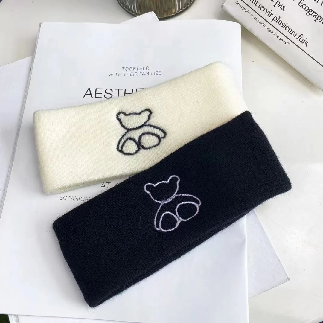 Autumn and winter high stretch knitted yoga headband face wash headband, hair tie outdoor warm headband