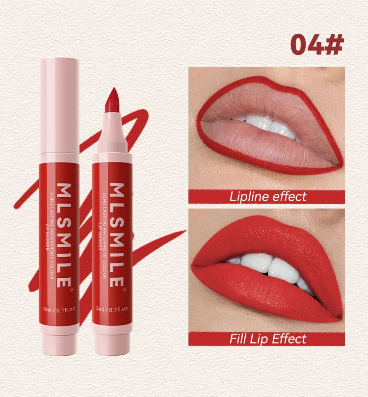 Hydrating Waterproof Lip Stain Matte Lip Liner Marker Pen Lipstick Lasting Colour Lipstick Contour Pen with A Natural Effect