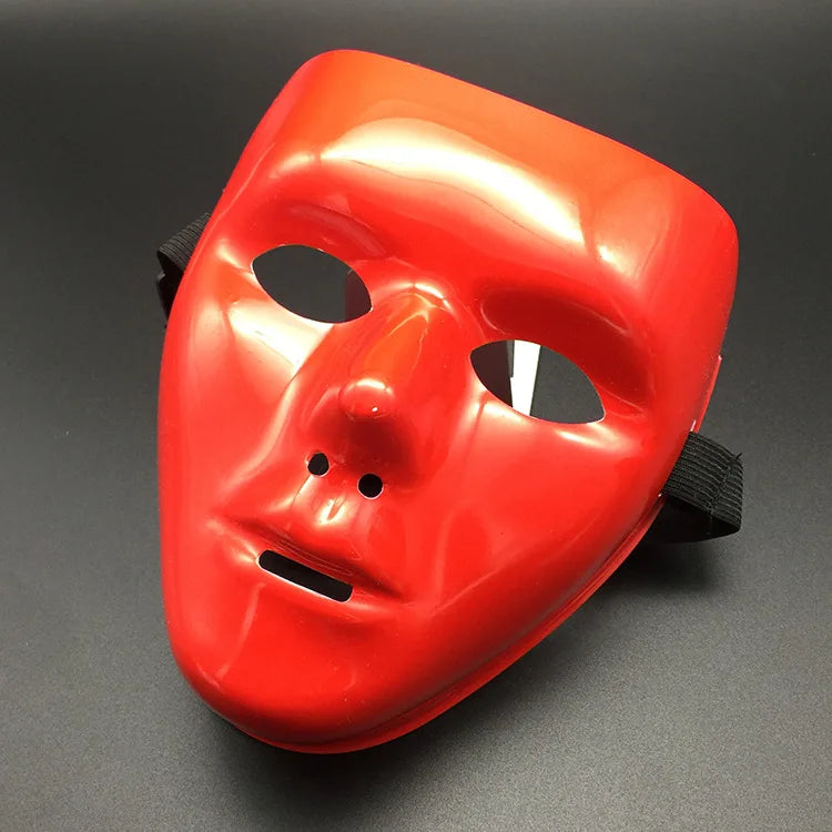 Halloween Props Mask Dance Performance Tiktok Full Face Mask Hand-painted White Hip-hop Men's Adult Eye Mask Plastic  DIY Fear