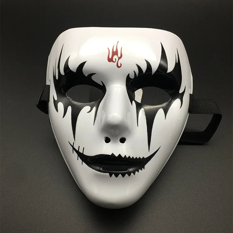 Halloween Props Mask Dance Performance Tiktok Full Face Mask Hand-painted White Hip-hop Men's Adult Eye Mask Plastic  DIY Fear