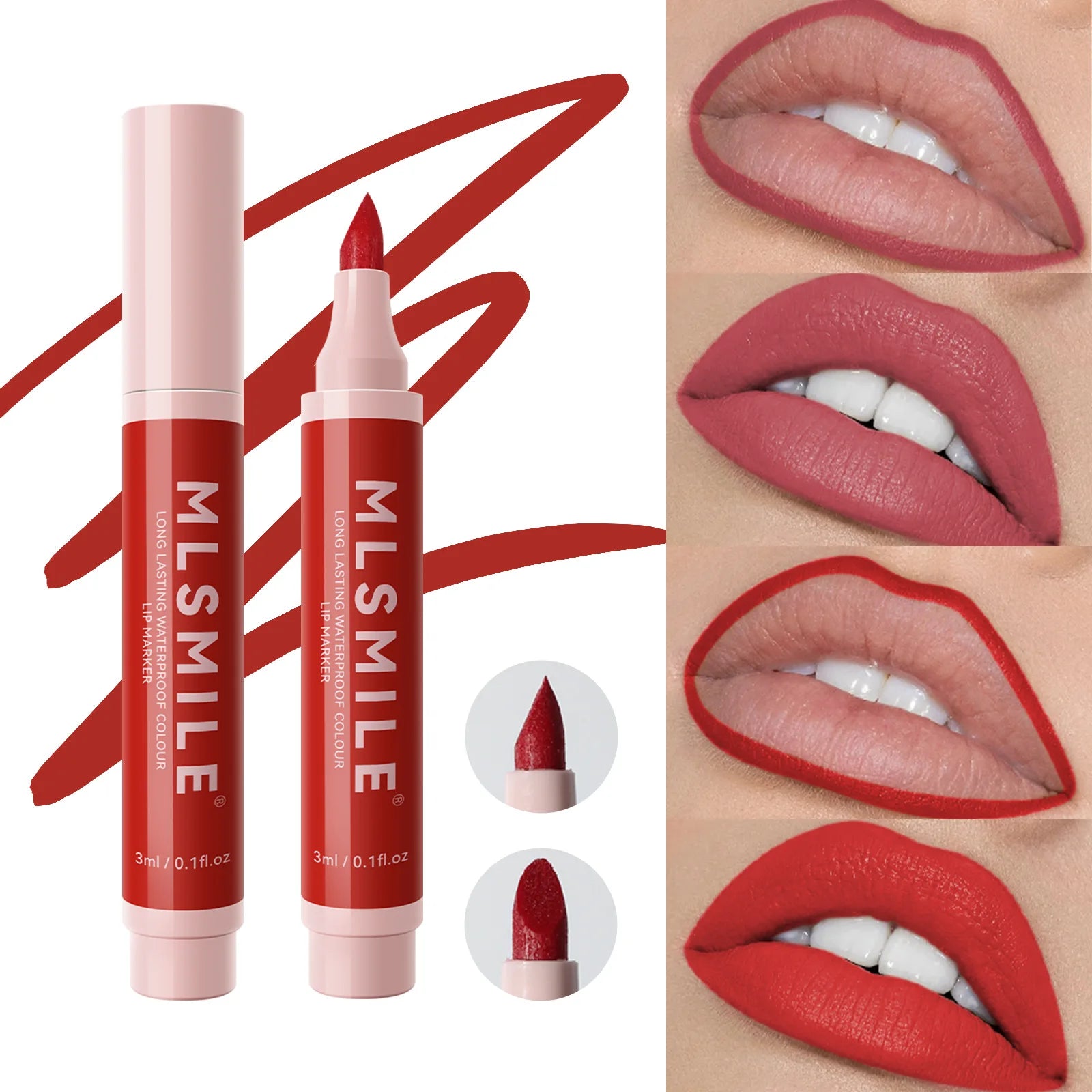 Hydrating Waterproof Lip Stain Matte Lip Liner Marker Pen Lipstick Lasting Colour Lipstick Contour Pen with A Natural Effect