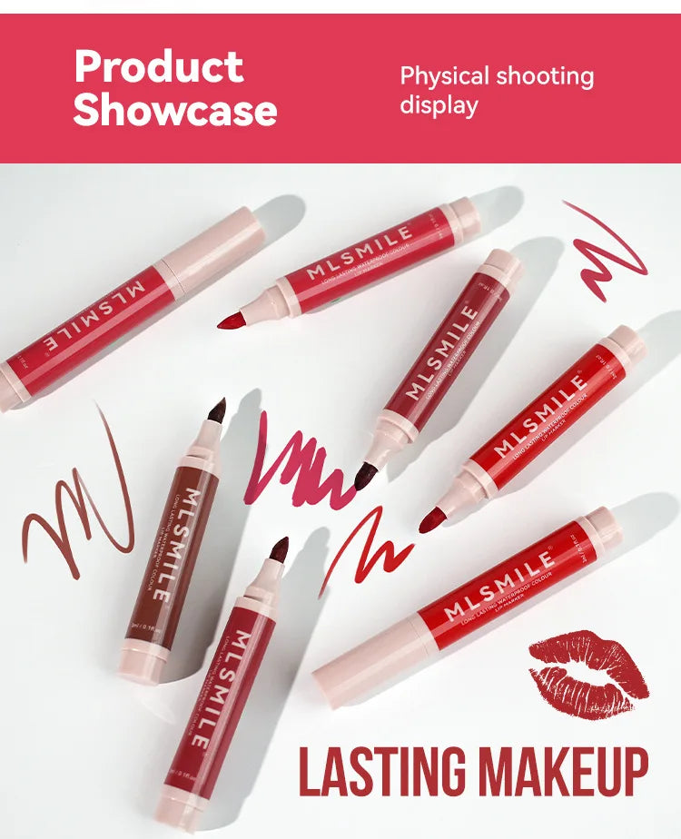 Hydrating Waterproof Lip Stain Matte Lip Liner Marker Pen Lipstick Lasting Colour Lipstick Contour Pen with A Natural Effect