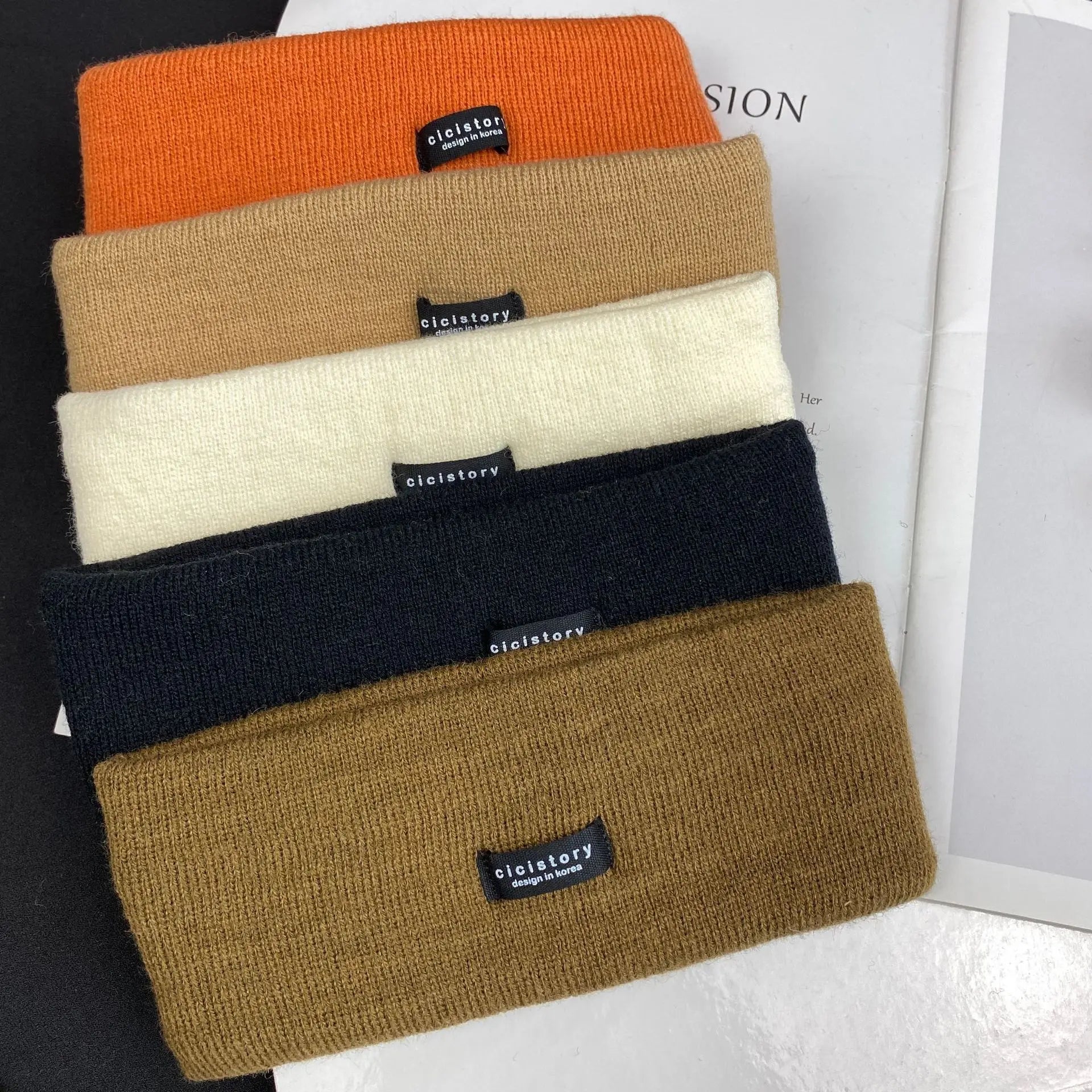 Autumn and winter high stretch knitted yoga headband face wash headband, hair tie outdoor warm headband