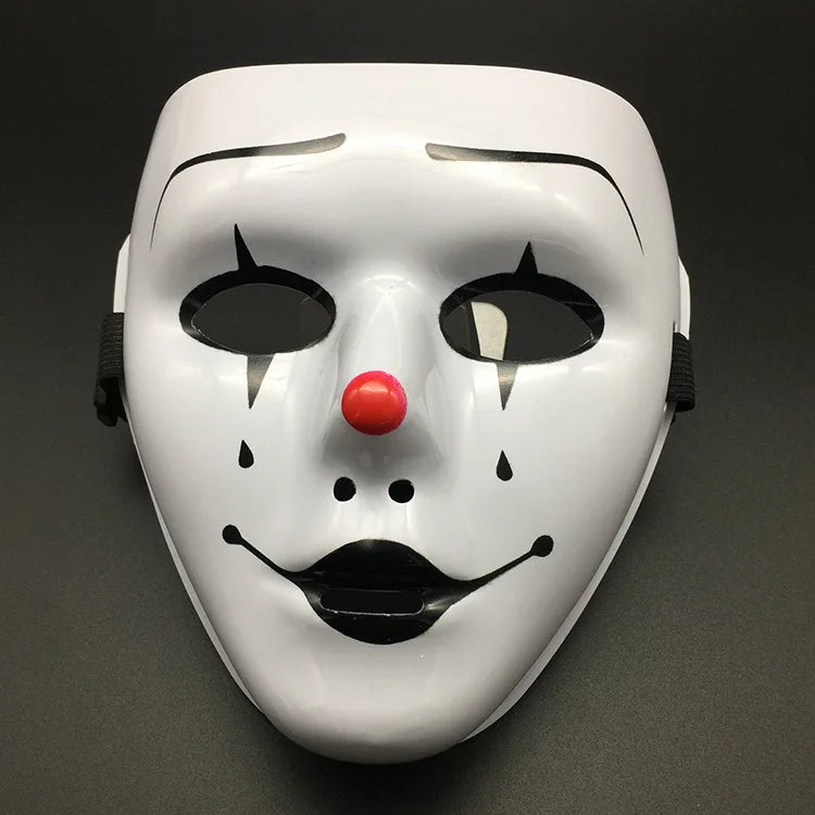 Halloween Props Mask Dance Performance Tiktok Full Face Mask Hand-painted White Hip-hop Men's Adult Eye Mask Plastic  DIY Fear