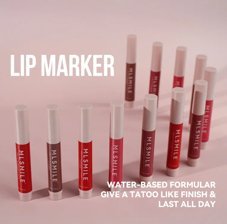 Hydrating Waterproof Lip Stain Matte Lip Liner Marker Pen Lipstick Lasting Colour Lipstick Contour Pen with A Natural Effect
