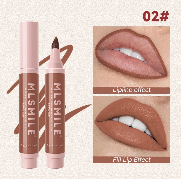 Hydrating Waterproof Lip Stain Matte Lip Liner Marker Pen Lipstick Lasting Colour Lipstick Contour Pen with A Natural Effect