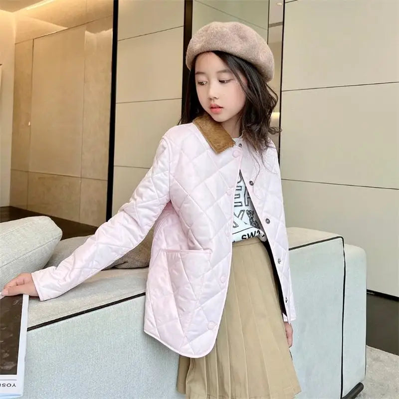 Stocked 2023 new Autumn Winter Windproof Children's Cotton Clothes Girls Quilted Cotton Coat high quality jacket