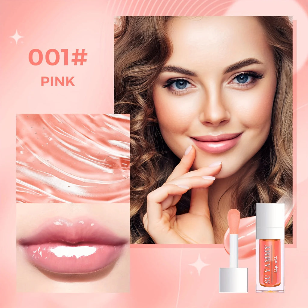 Hydrating Lip Glow Oil, Moisturizing Transparent Plumping Lip Gloss, Tinted for Lip Care and Dry Lip,Ideal Gift For Mother's Day
