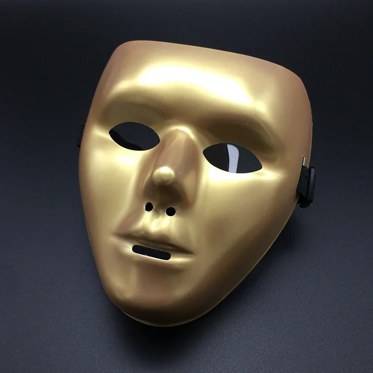 Halloween Props Mask Dance Performance Tiktok Full Face Mask Hand-painted White Hip-hop Men's Adult Eye Mask Plastic  DIY Fear