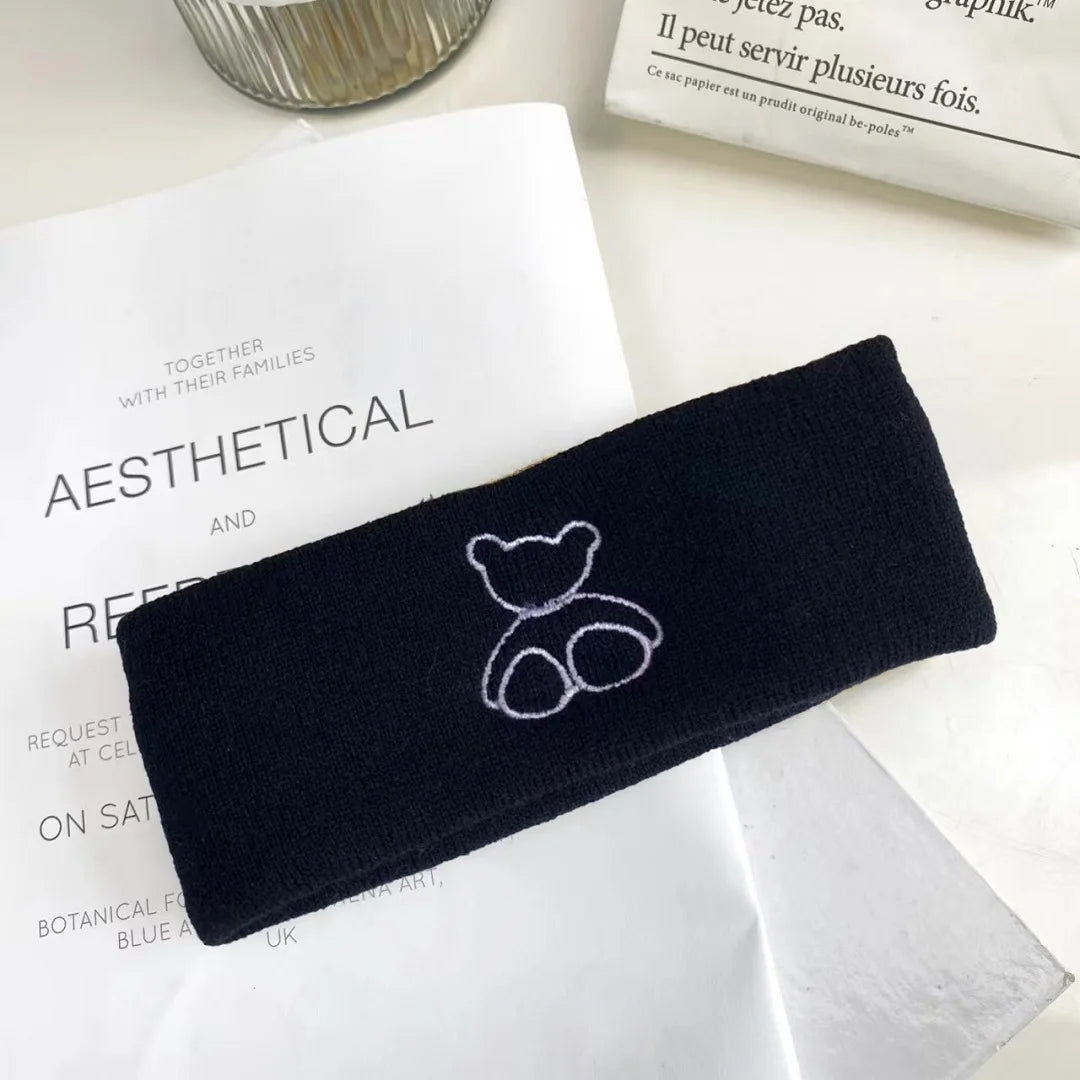 Autumn and winter high stretch knitted yoga headband face wash headband, hair tie outdoor warm headband