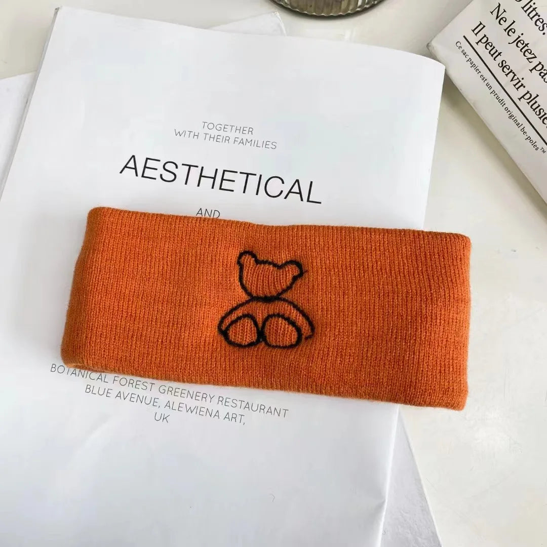 Autumn and winter high stretch knitted yoga headband face wash headband, hair tie outdoor warm headband