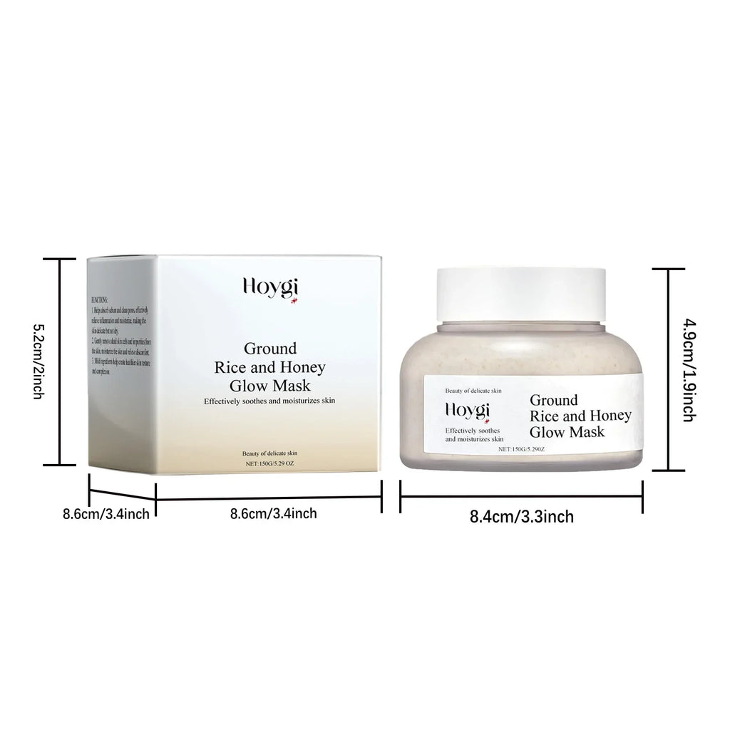 Rice & Honey Face Mask Moisturizing Fade Dark Spot Hydrating Repair Brightening Shrink Pore Hydrating Mask Glowing Skin Care