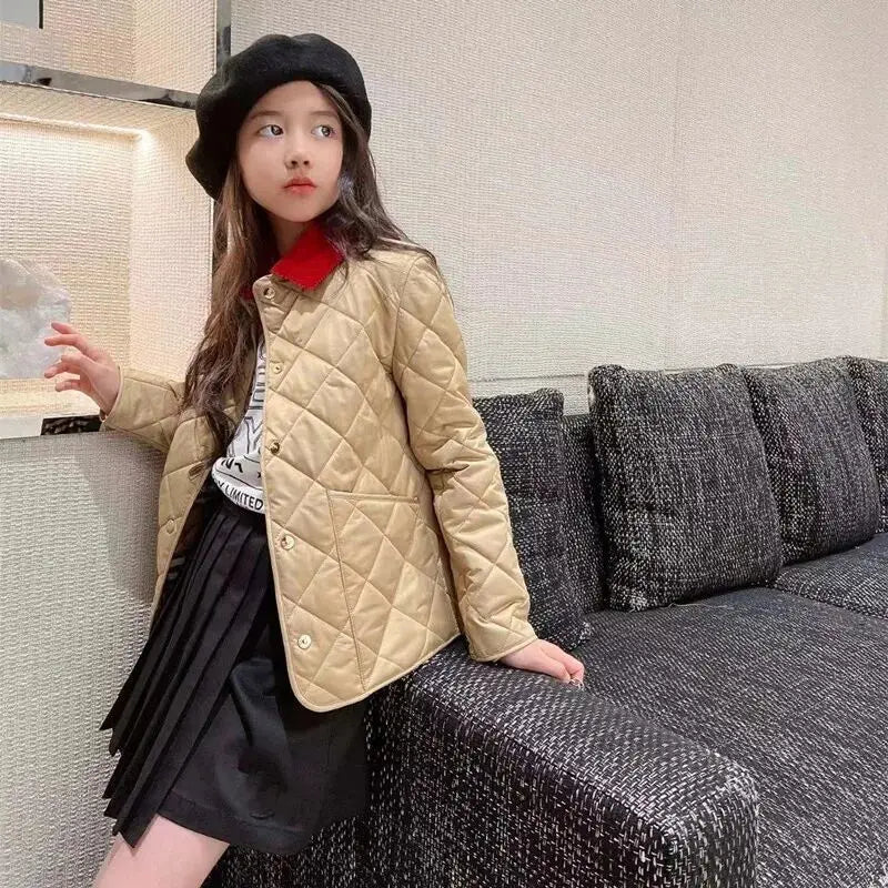 Stocked 2023 new Autumn Winter Windproof Children's Cotton Clothes Girls Quilted Cotton Coat high quality jacket