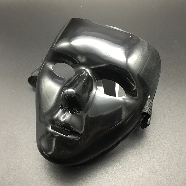 Halloween Props Mask Dance Performance Tiktok Full Face Mask Hand-painted White Hip-hop Men's Adult Eye Mask Plastic  DIY Fear