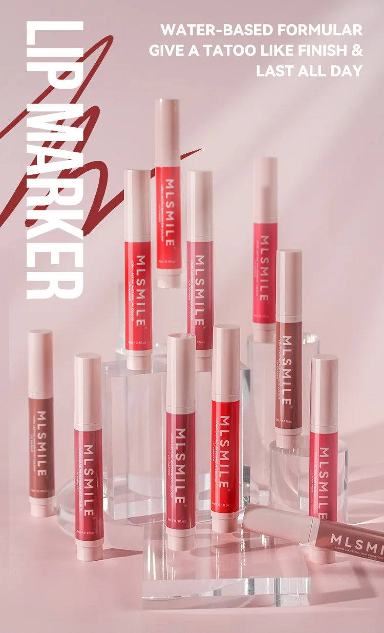 Hydrating Waterproof Lip Stain Matte Lip Liner Marker Pen Lipstick Lasting Colour Lipstick Contour Pen with A Natural Effect