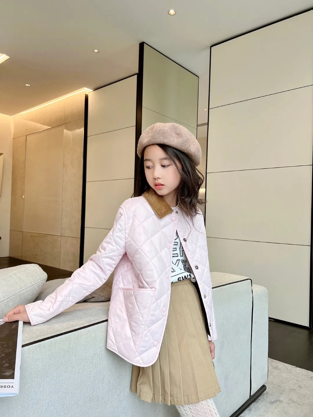 Stocked 2023 new Autumn Winter Windproof Children's Cotton Clothes Girls Quilted Cotton Coat high quality jacket