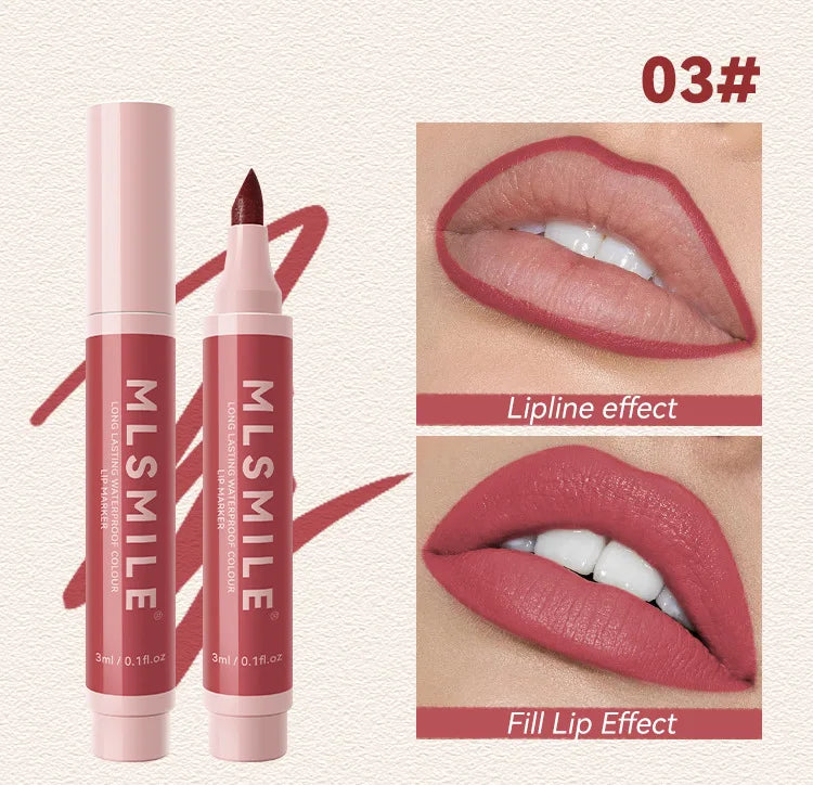 Hydrating Waterproof Lip Stain Matte Lip Liner Marker Pen Lipstick Lasting Colour Lipstick Contour Pen with A Natural Effect