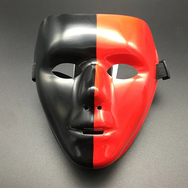 Halloween Props Mask Dance Performance Tiktok Full Face Mask Hand-painted White Hip-hop Men's Adult Eye Mask Plastic  DIY Fear