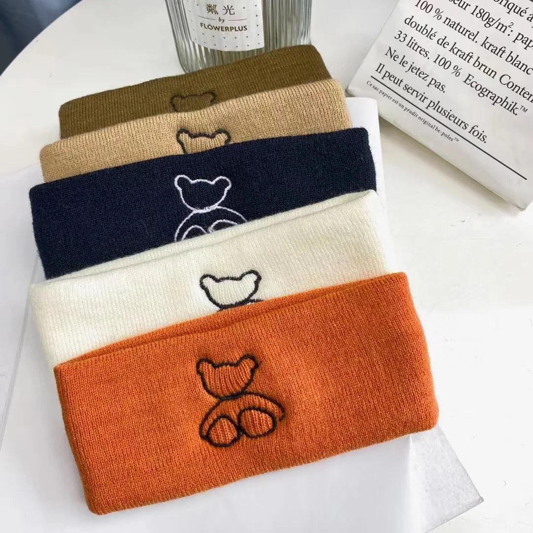 Autumn and winter high stretch knitted yoga headband face wash headband, hair tie outdoor warm headband