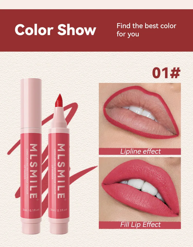 Hydrating Waterproof Lip Stain Matte Lip Liner Marker Pen Lipstick Lasting Colour Lipstick Contour Pen with A Natural Effect