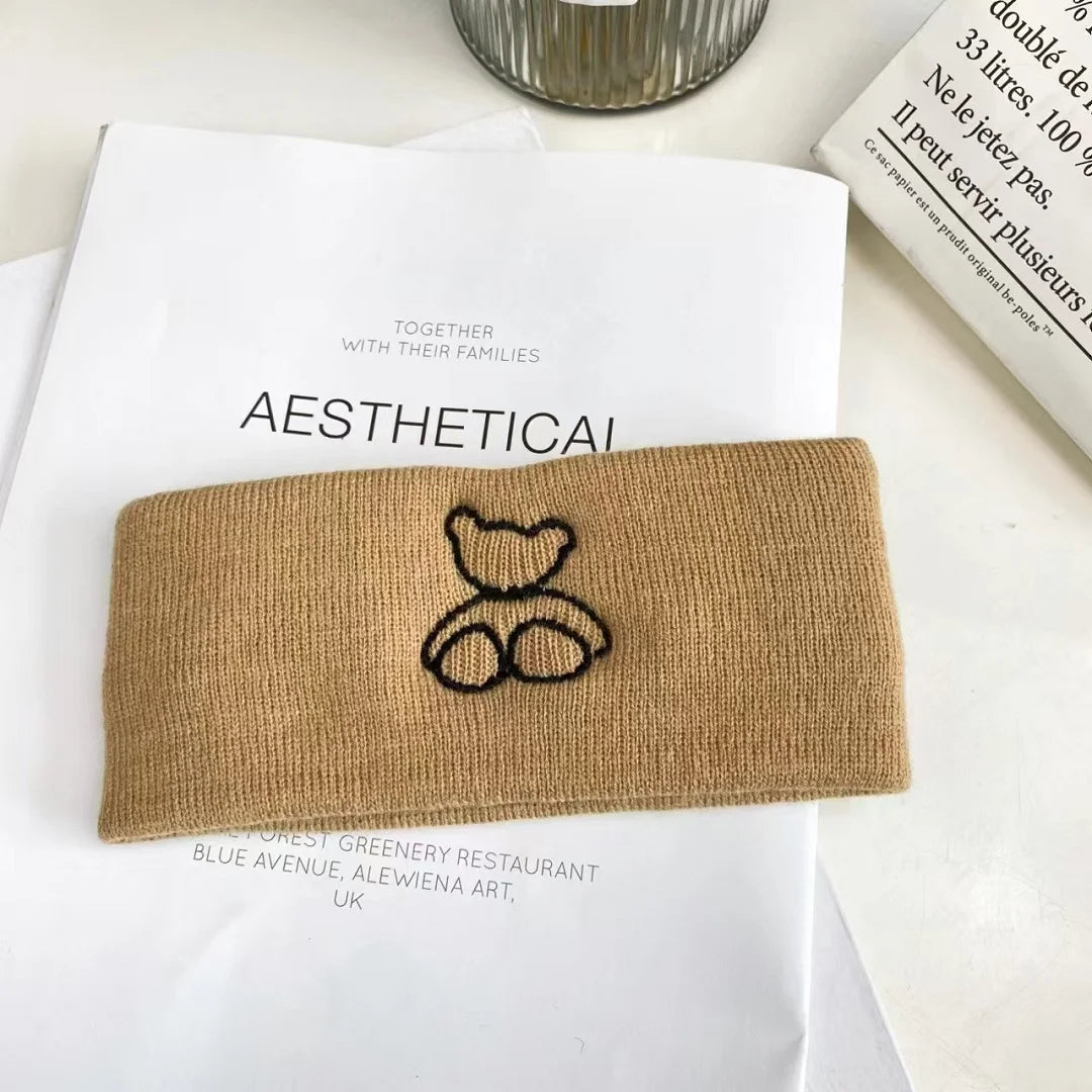 Autumn and winter high stretch knitted yoga headband face wash headband, hair tie outdoor warm headband